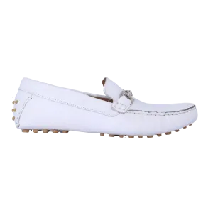 Aliverti Driver Moccasin in White