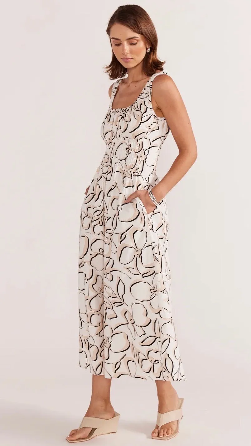 Amina Shirred Midi Dress