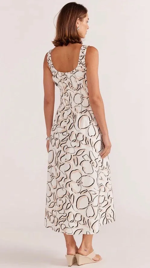 Amina Shirred Midi Dress