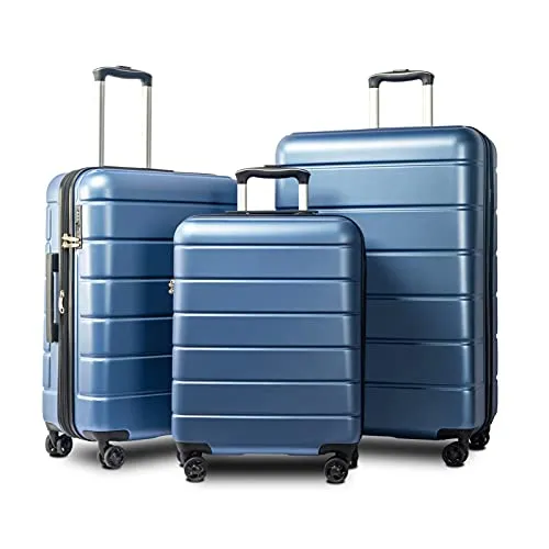 AOUZE Practical Luggage Suitcase Lightweight Expandable Lock Rotator 20 Inches 24 Inches 28 Inches Ultra-Lightweight But Very Durable Suitable for Outdoor Use (Color : Blue)
