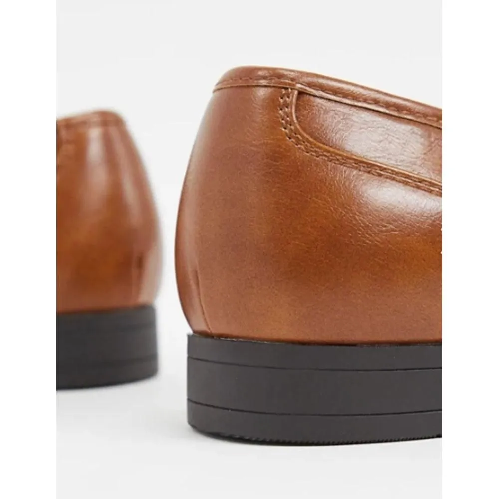 Asos- Loafers In Tan Faux Leather With Tassel