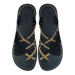 Banyan - Golden Black Rope Sandals