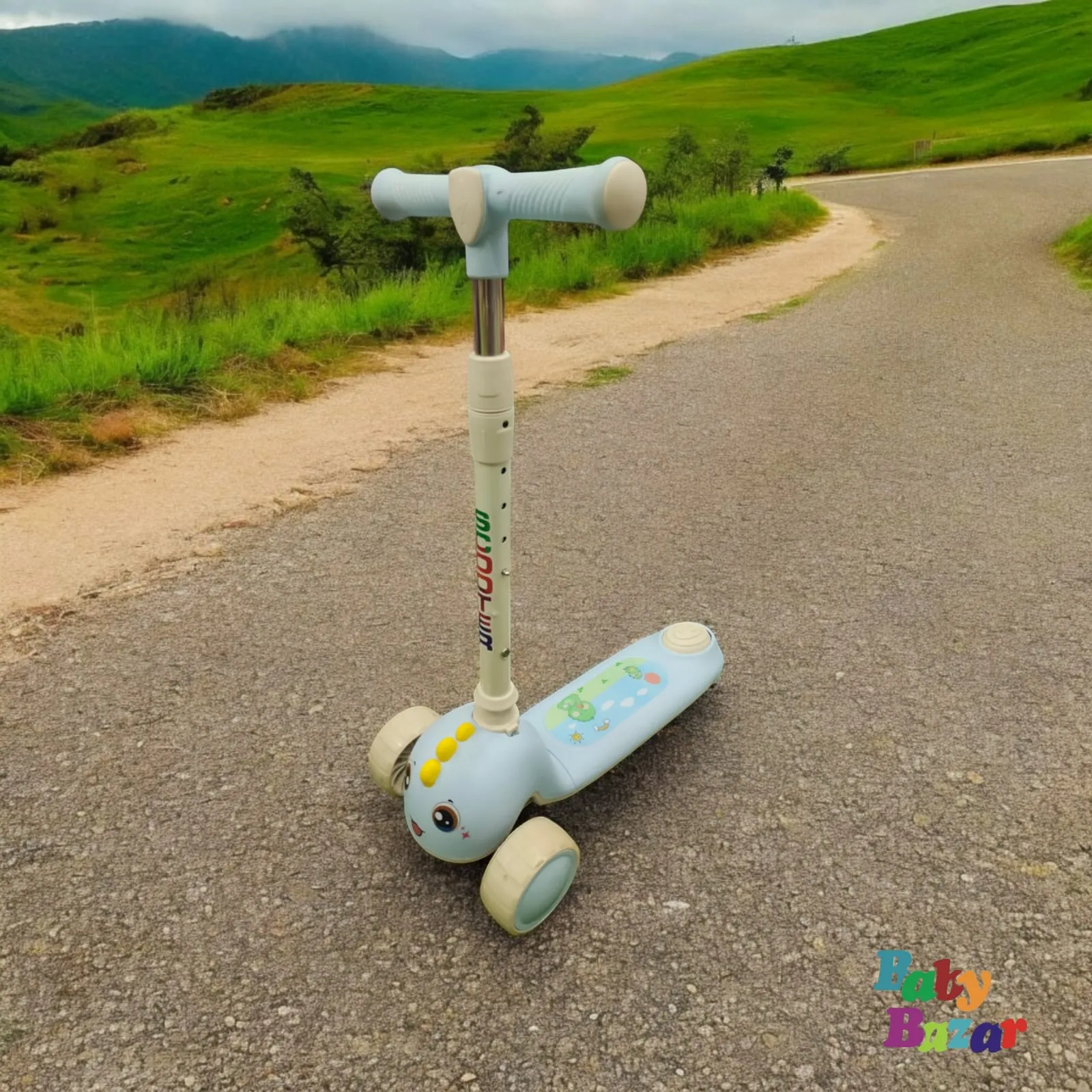 Beautiful 3 Wheel Folding And Adjustable Scotty For kids– Lightweight & Durable Build