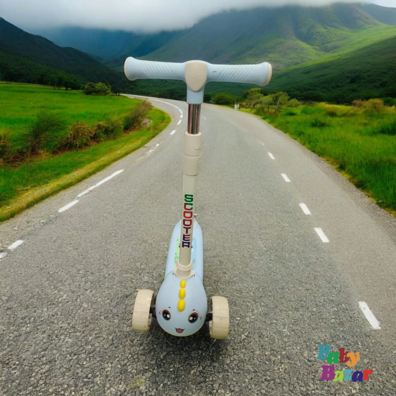 Beautiful 3 Wheel Folding And Adjustable Scotty For kids– Lightweight & Durable Build
