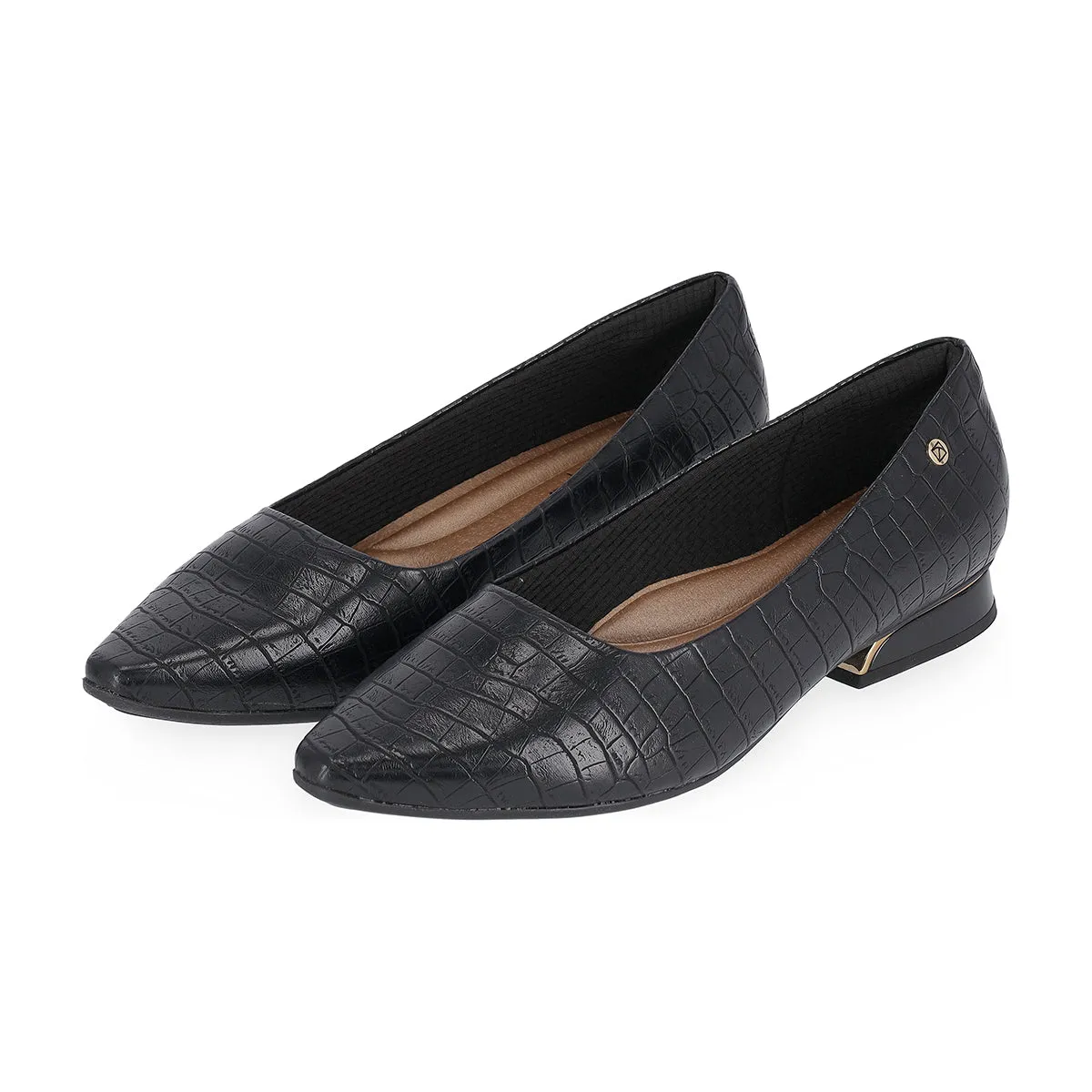 Black Croco flats for Women (279.004)