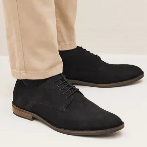 Black suede Derby Shoes
