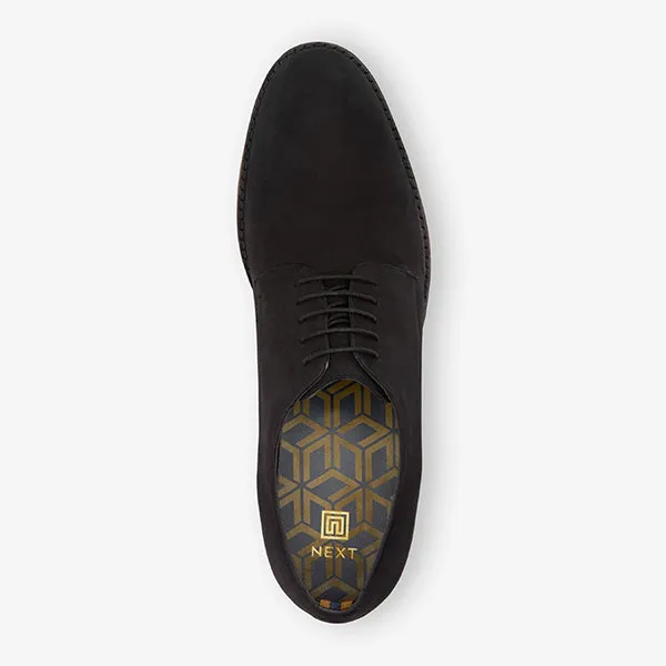 Black suede Derby Shoes