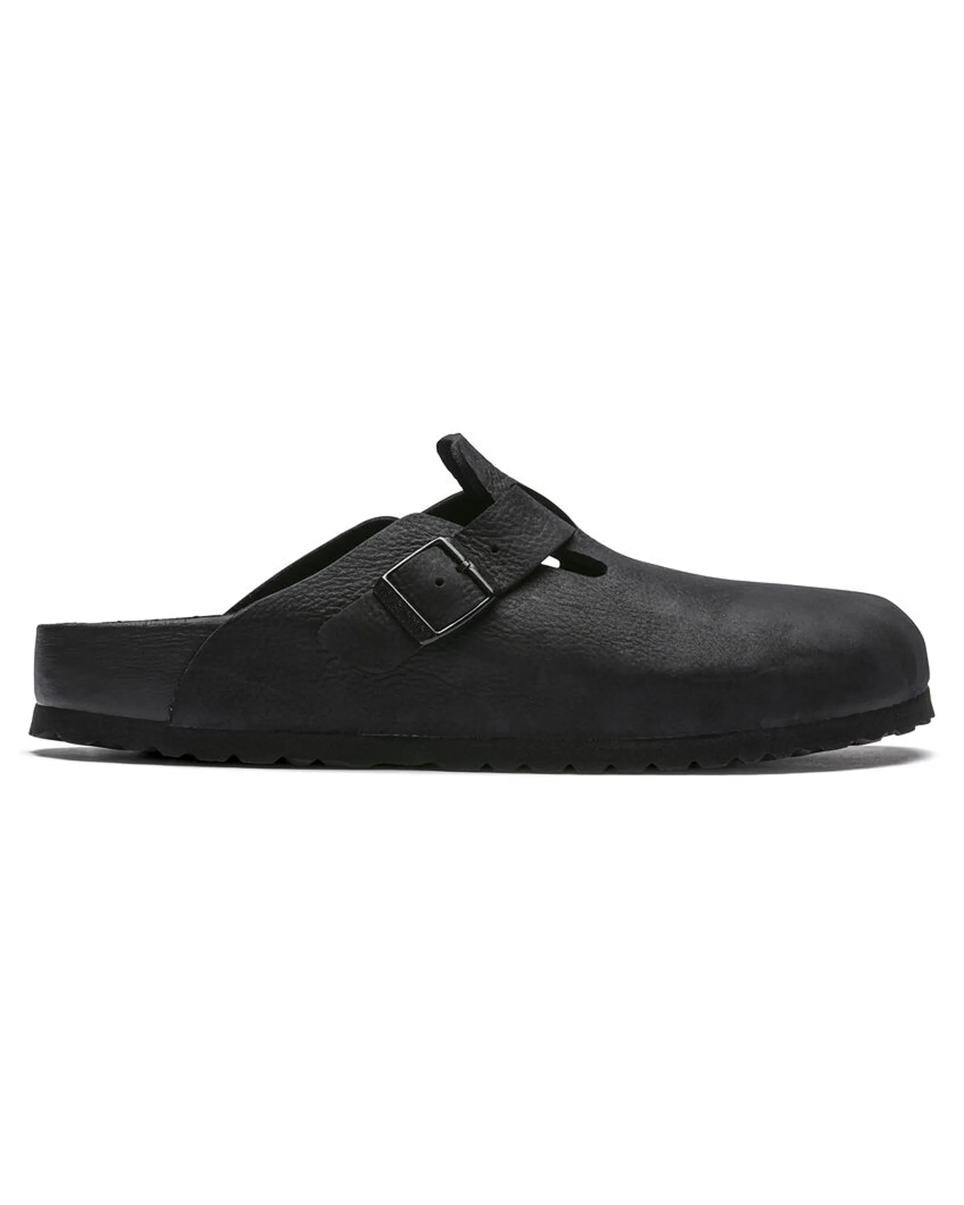 Boston Exquisite Black Nubuck Leather Clogs