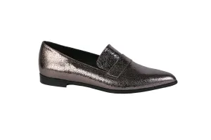 Bronze leather flats