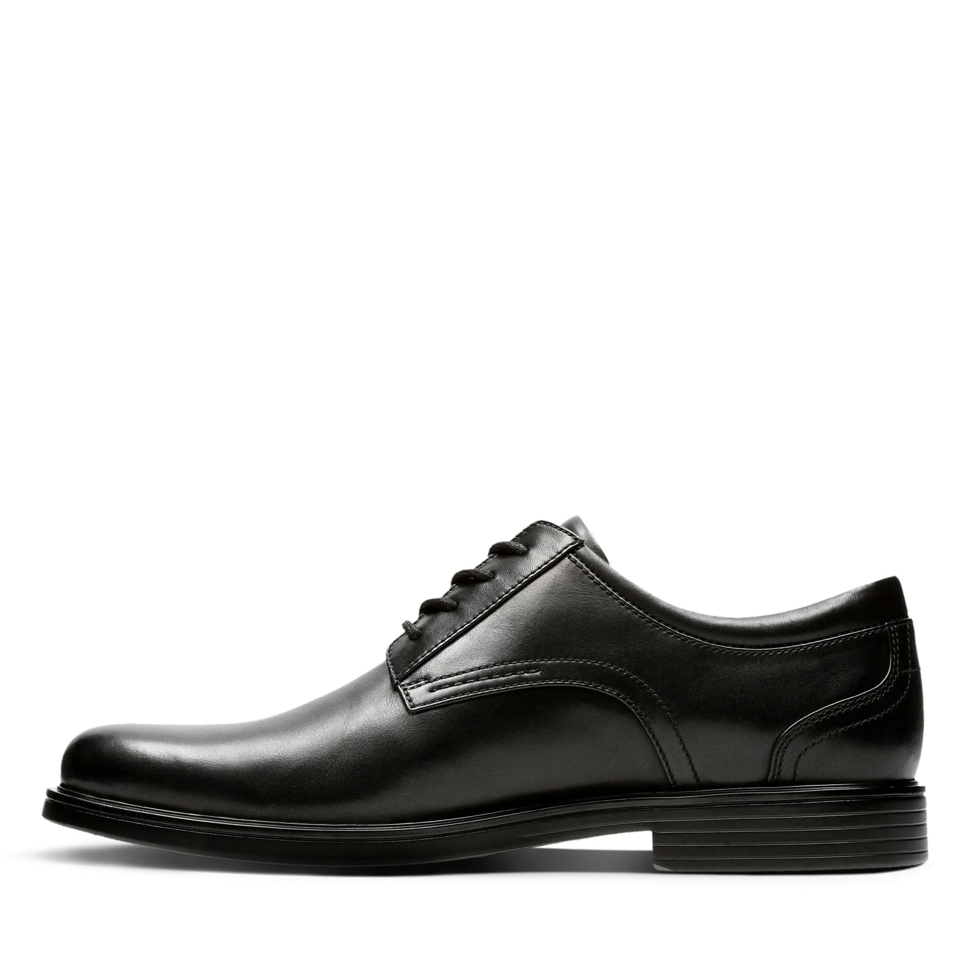 Clarks Men's Un Aldric Lace Dress Shoes- Black Leather