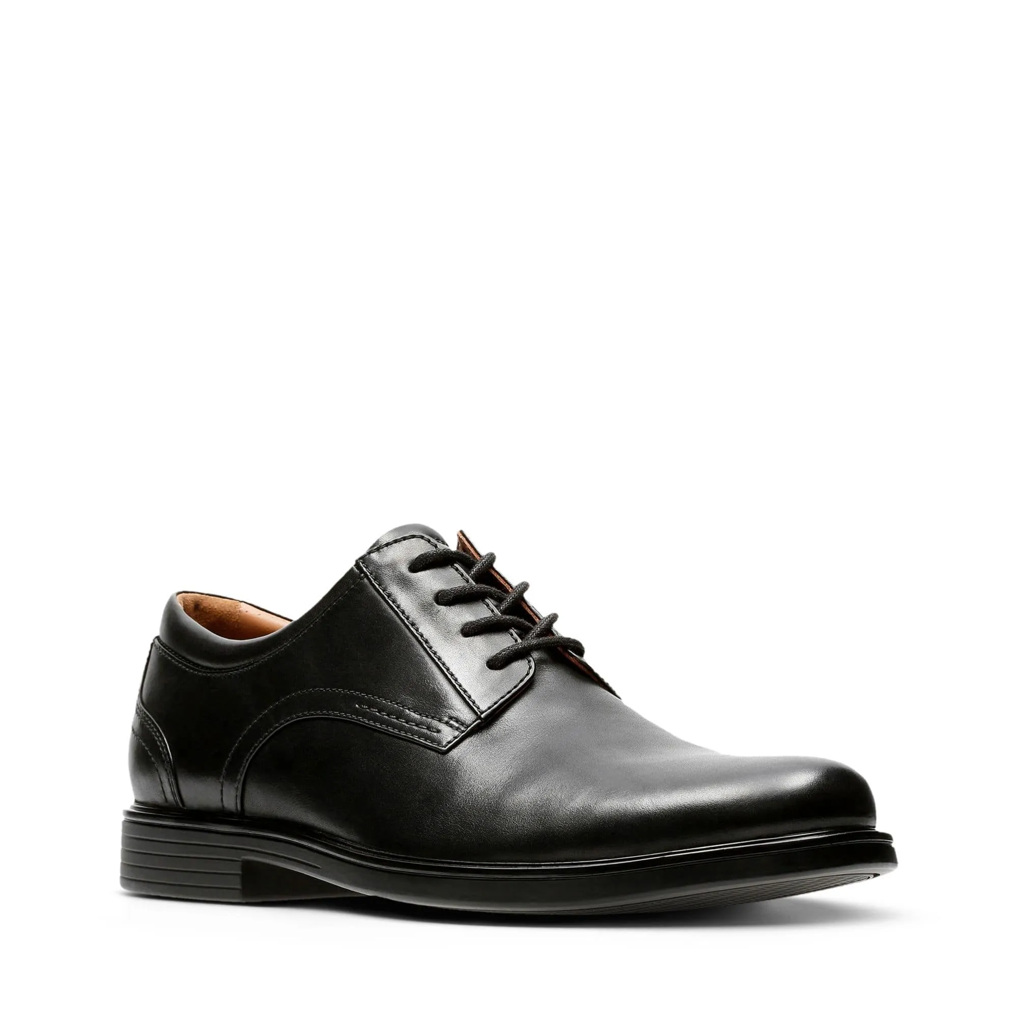 Clarks Men's Un Aldric Lace Dress Shoes- Black Leather