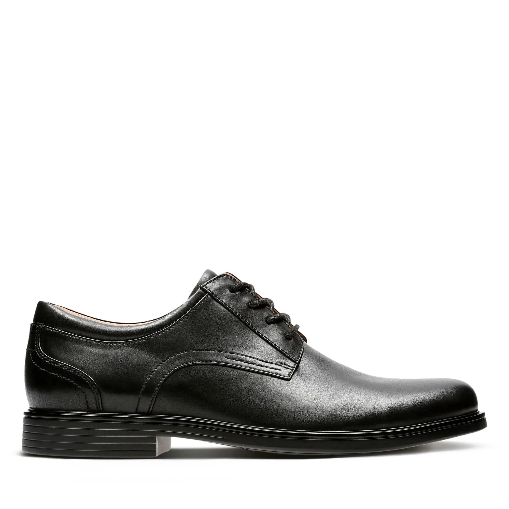 Clarks Men's Un Aldric Lace Dress Shoes- Black Leather