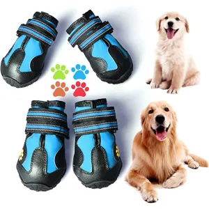 Dog Boots For Dogs Non-Slip, Waterproof Dog Booties For Outdoor, Dog Shoes For Medium To Large Dogs 4pcs With Rugged Sole