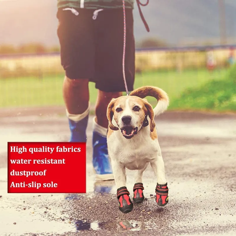 Dog Boots For Dogs Non-Slip, Waterproof Dog Booties For Outdoor, Dog Shoes For Medium To Large Dogs 4pcs With Rugged Sole