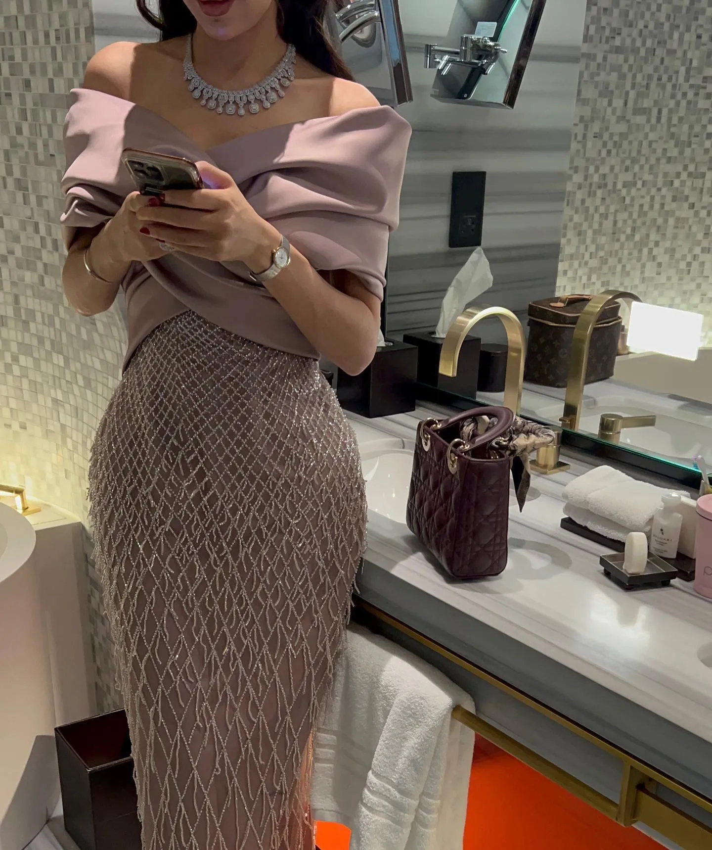 Elegant Off Shoulder Sage Green Tassel Evening Dress SS447