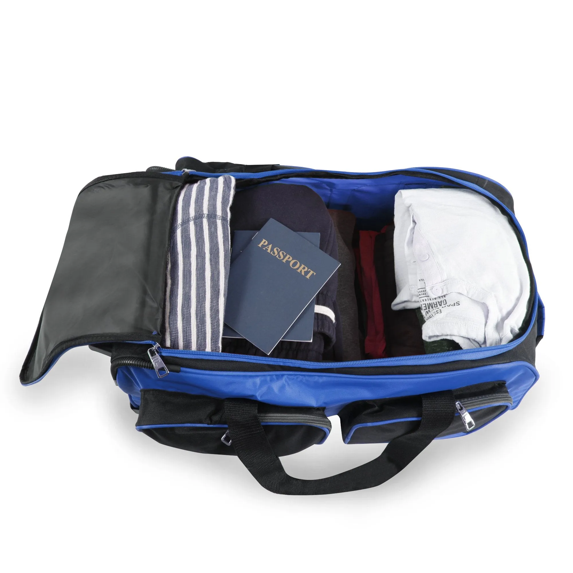 Fila 22" Lightweight Carry On Rolling Duffel Bag,  Blue,  One Size