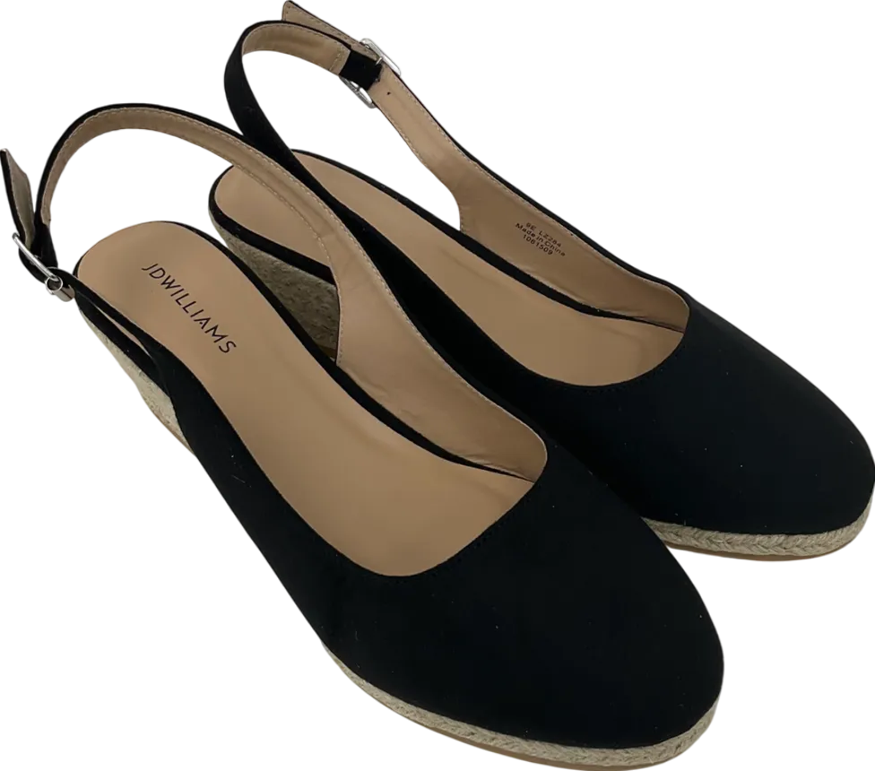 JD Williams Black Slingback Espadrilles UK 9.5 EU 43.5 👞