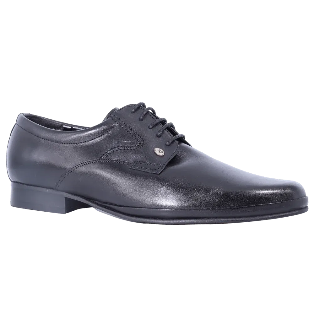 John Drake Derby - Black Plain Vamp Wrapper Lace-Up (Genuine Leather Upper)