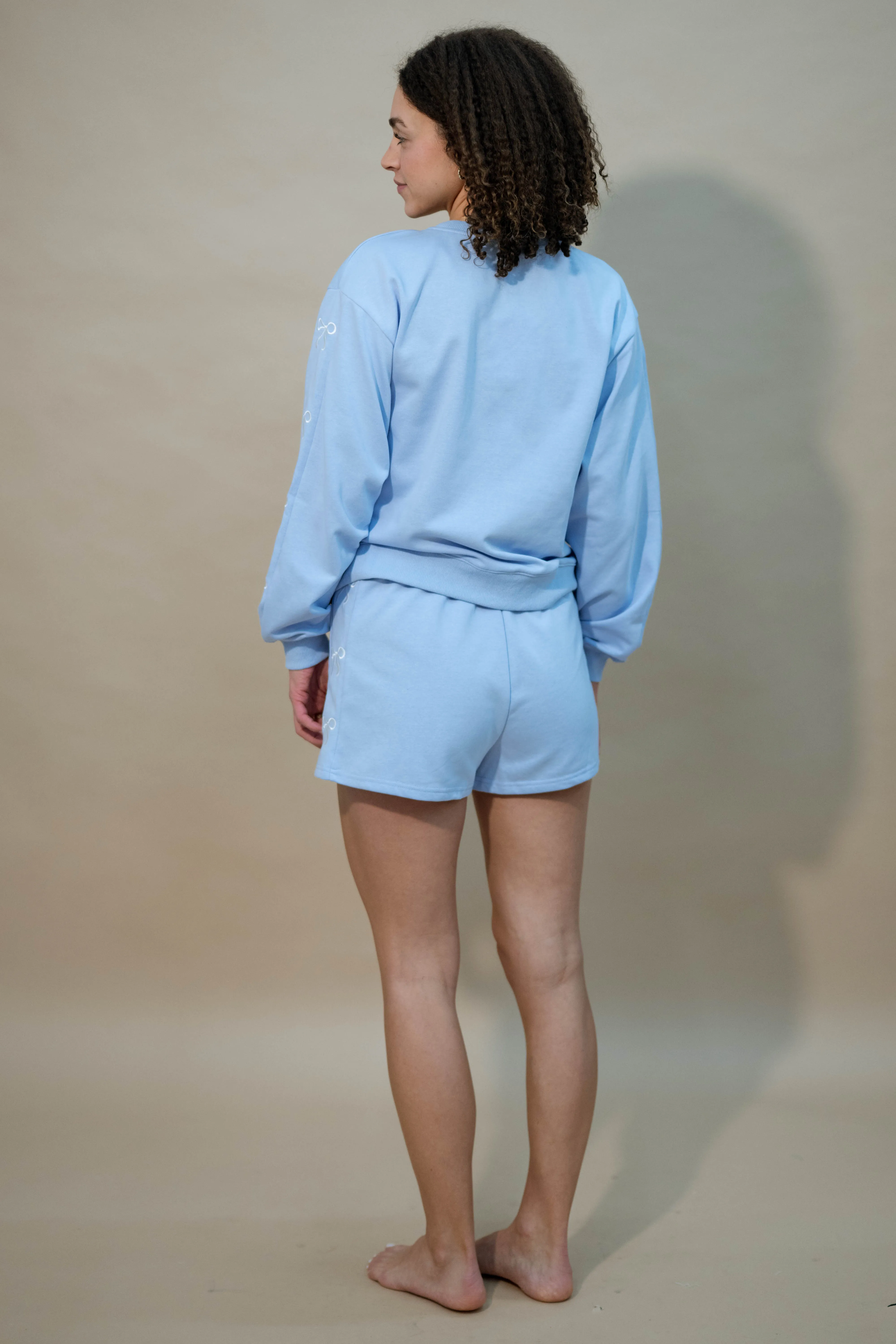 Lilia Bow Crewneck - Blue