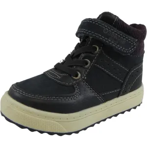 OshKosh Boy's Corduroy Stretch Laces Hook and Loop High Top Shoes Navy