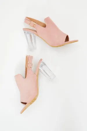 Pink Suedette Mules
