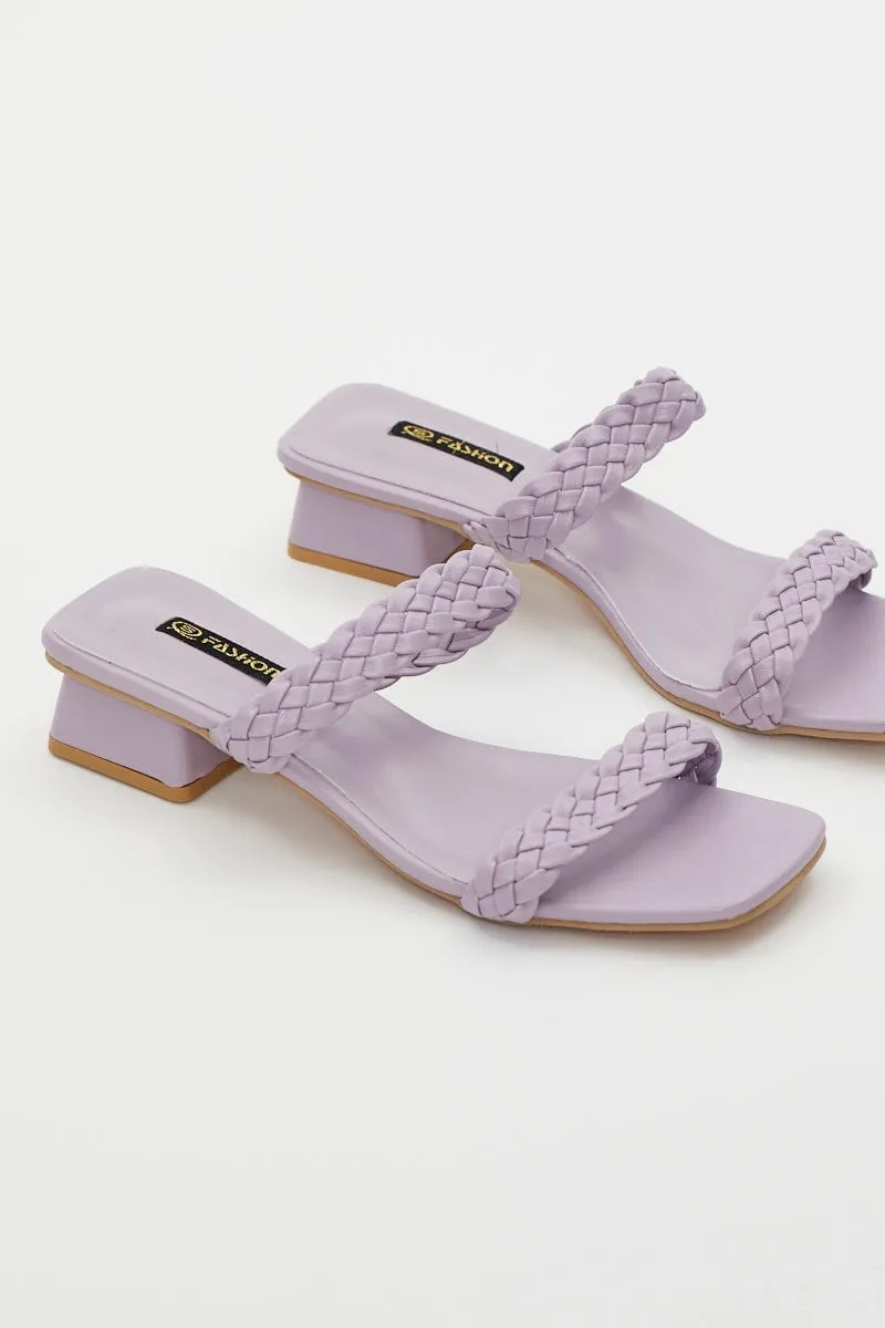 Purple Braided Mules