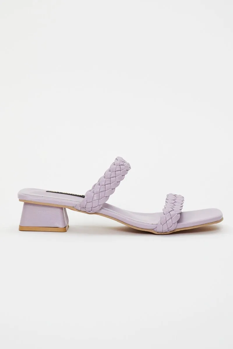 Purple Braided Mules