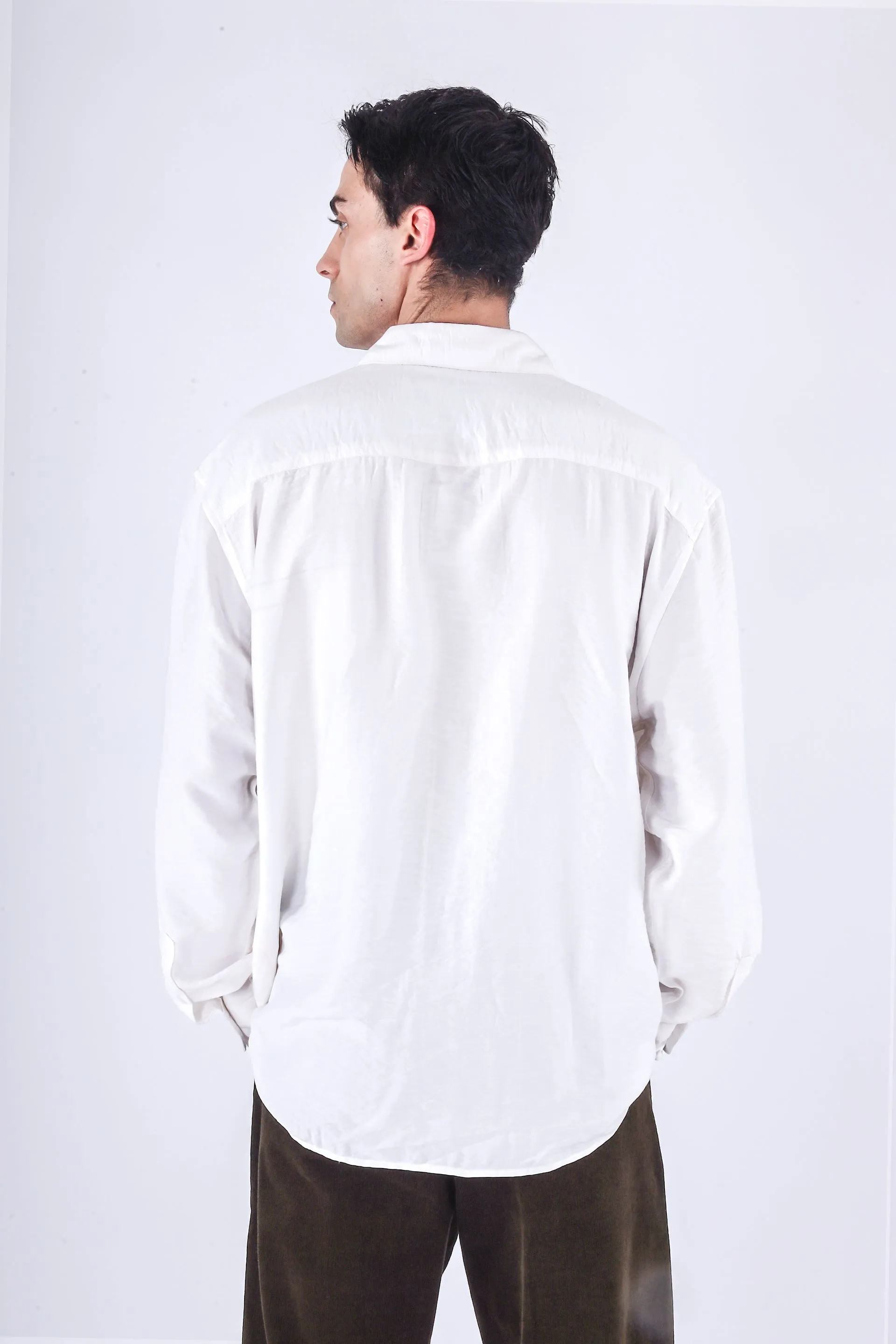 RELAXED DRAPE SHIRT IN WHITE