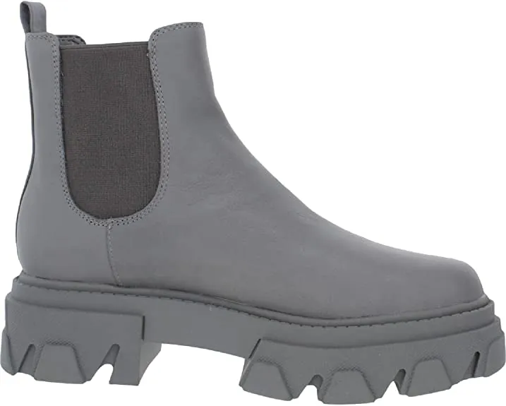 Sam Edelman Daelyn Pebble Grey Chunky Block Heel Rounded Toe Pull On Ankle Boots