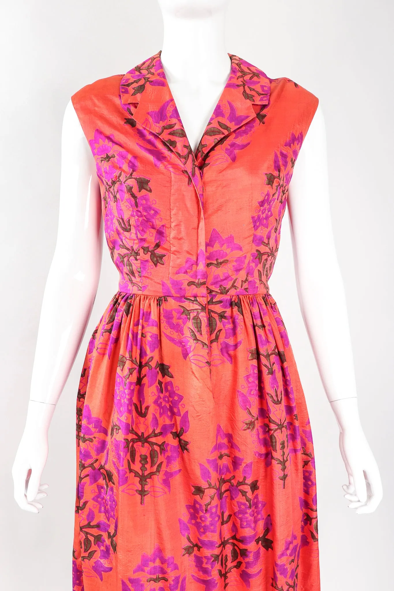 Sleeveless Silk Shirtwaist Dress