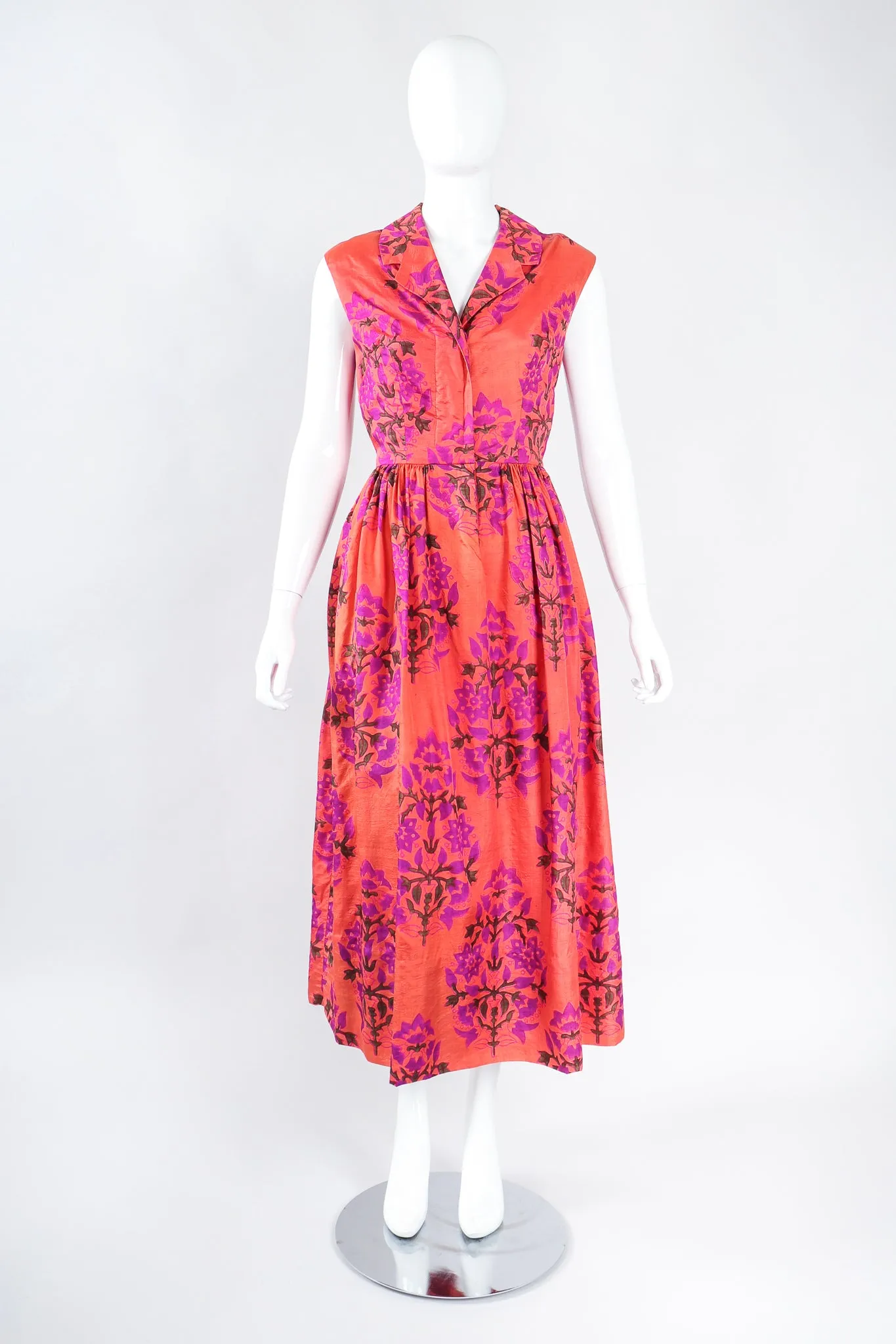 Sleeveless Silk Shirtwaist Dress