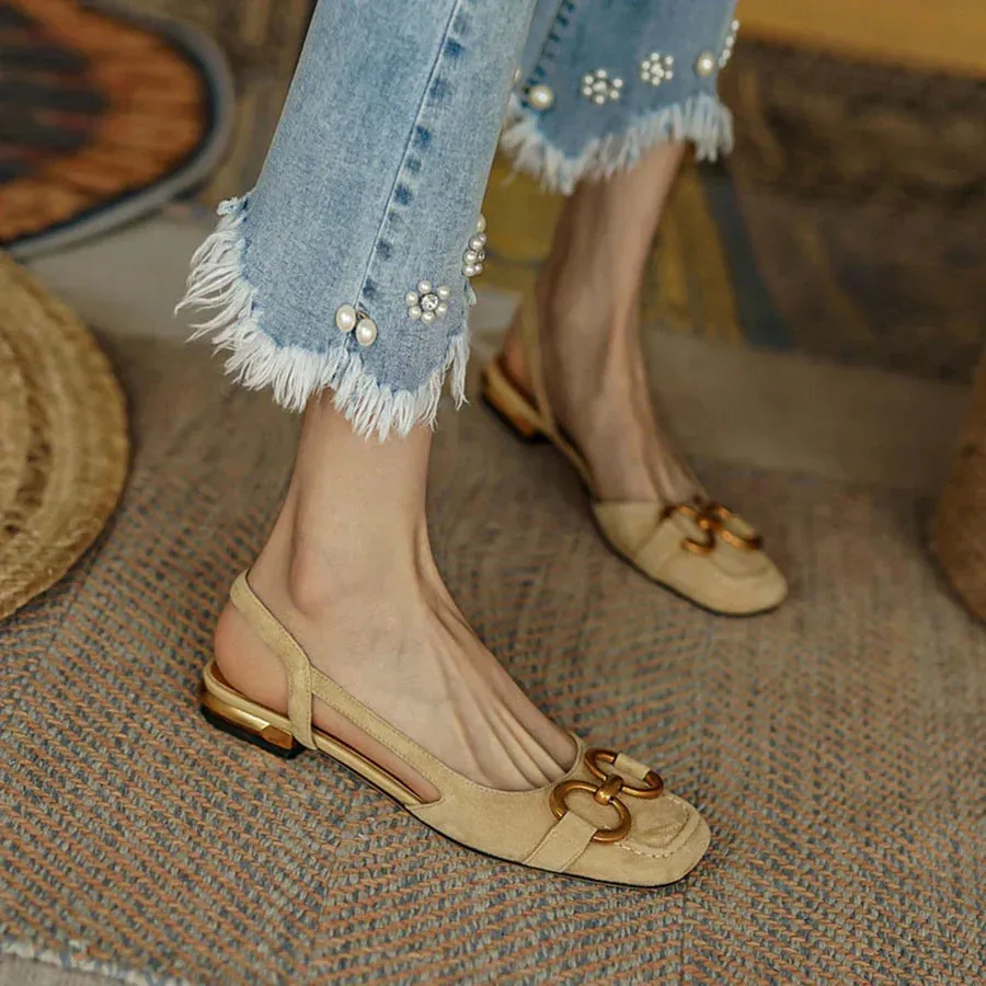 Sylis | Elegant Slingback Flats with Buckle Detail