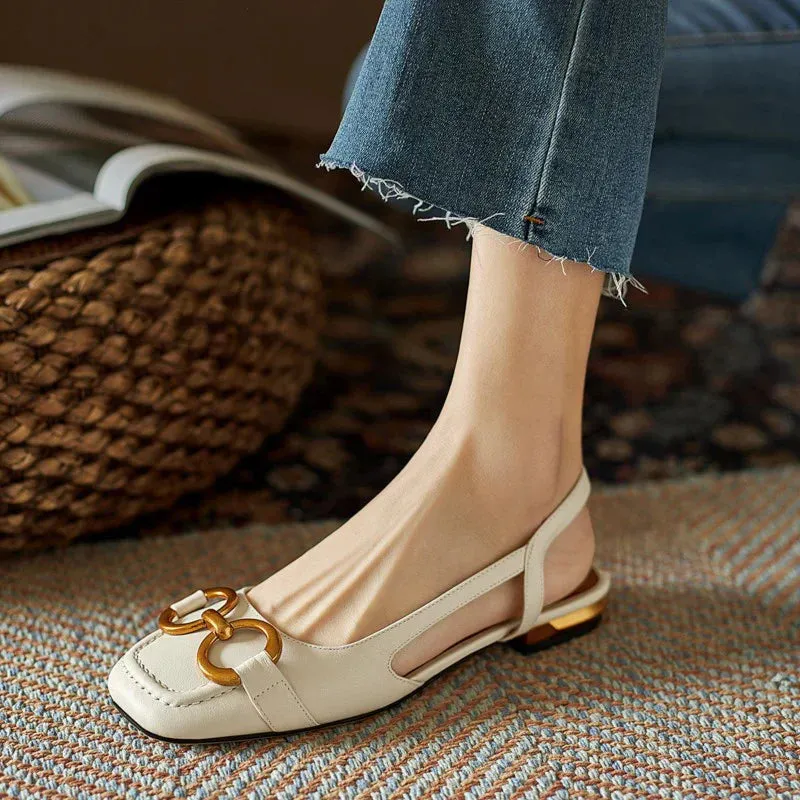 Sylis | Elegant Slingback Flats with Buckle Detail