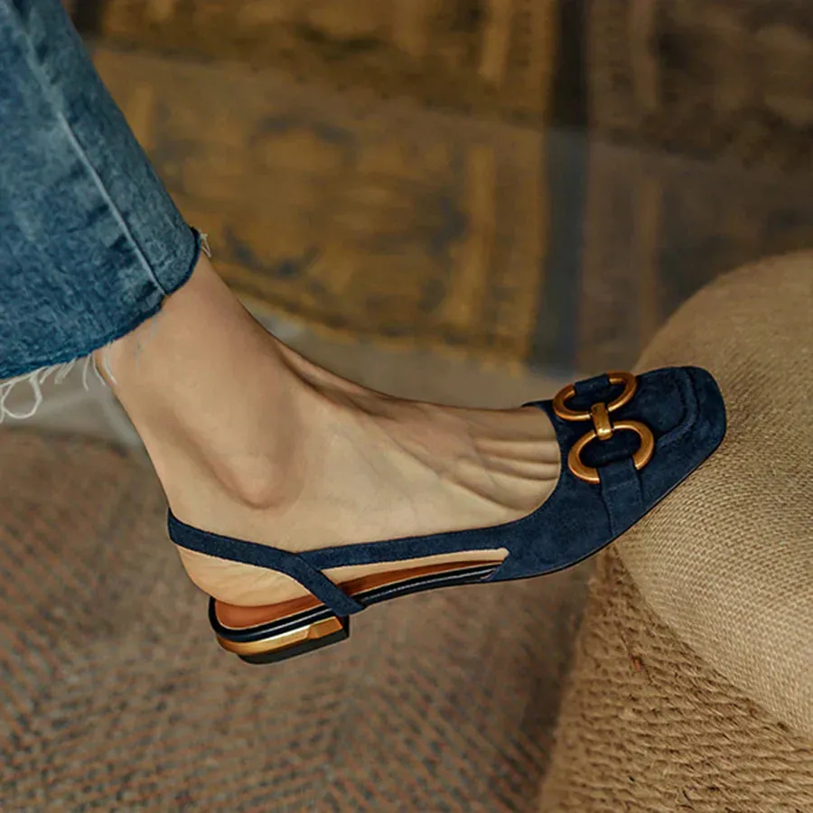 Sylis | Elegant Slingback Flats with Buckle Detail