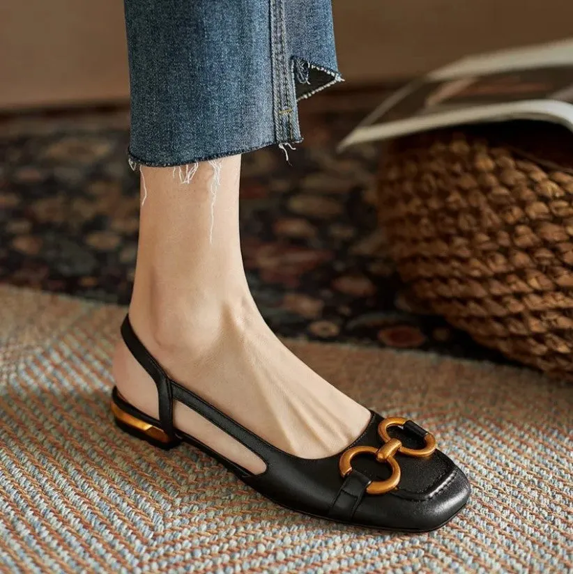 Sylis | Elegant Slingback Flats with Buckle Detail