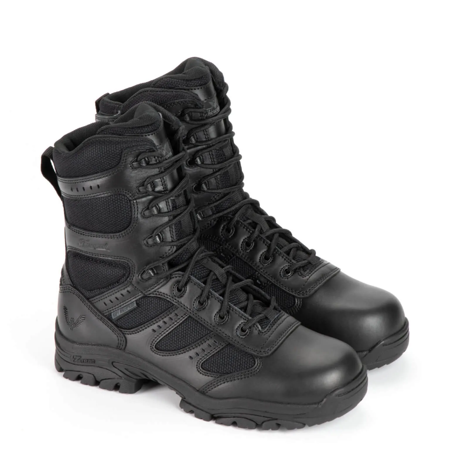 Thorogood Men's 8" Waterproof Side Zipper Black Uniform Work Boots