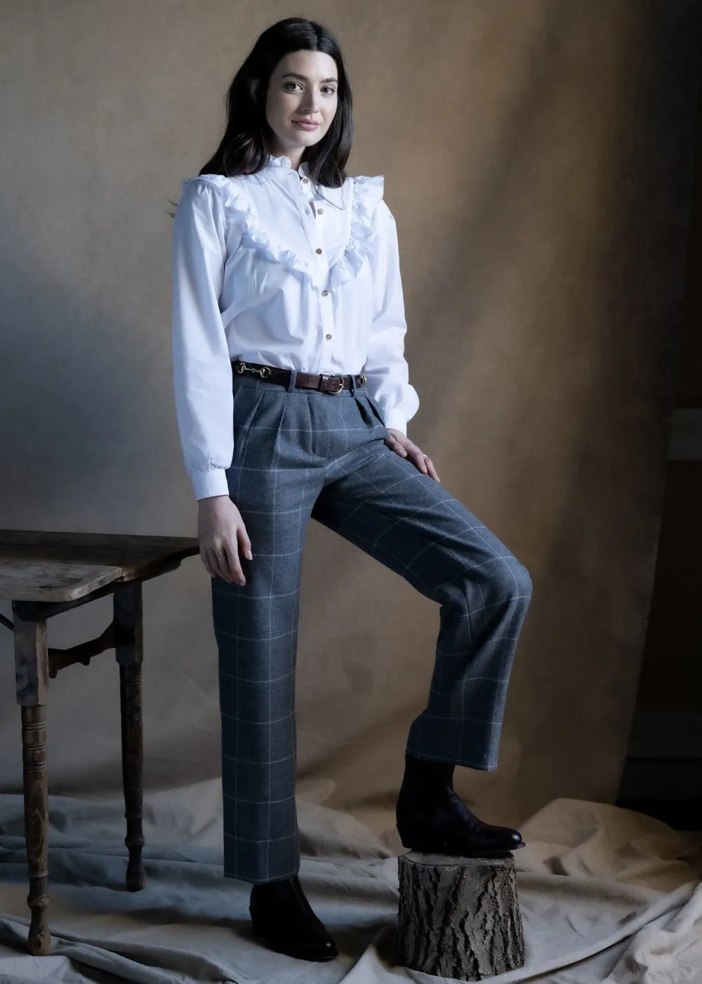 Twill Wide Leg Trousers