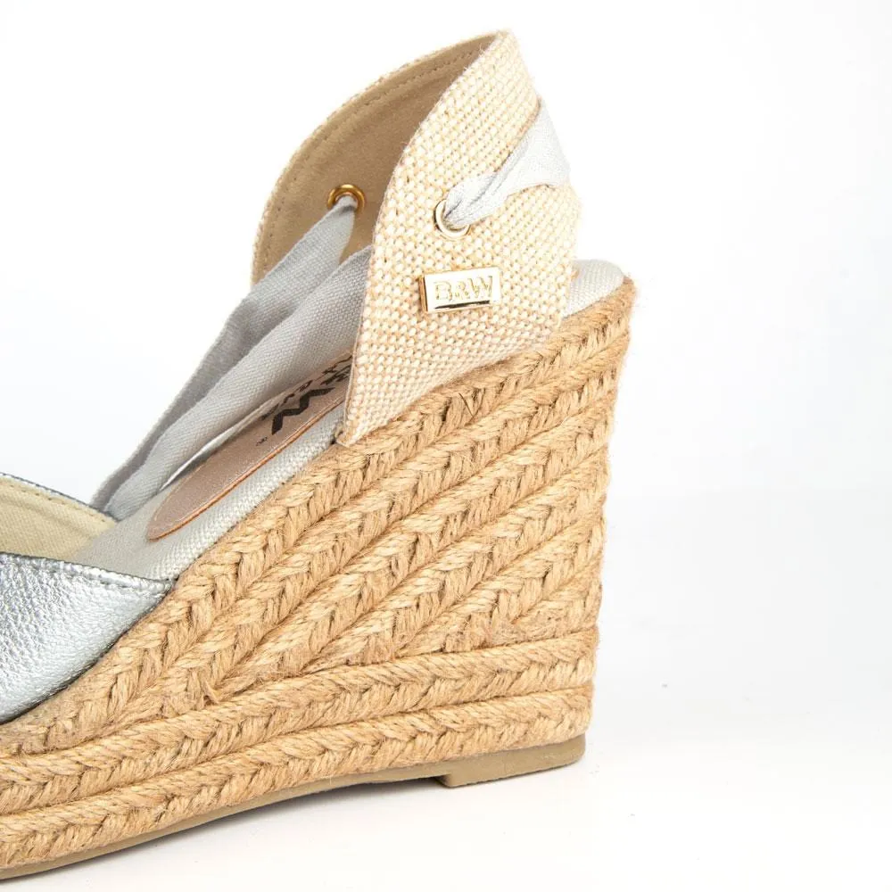Wedge Shoe Espadrilles Capri Metal Silver