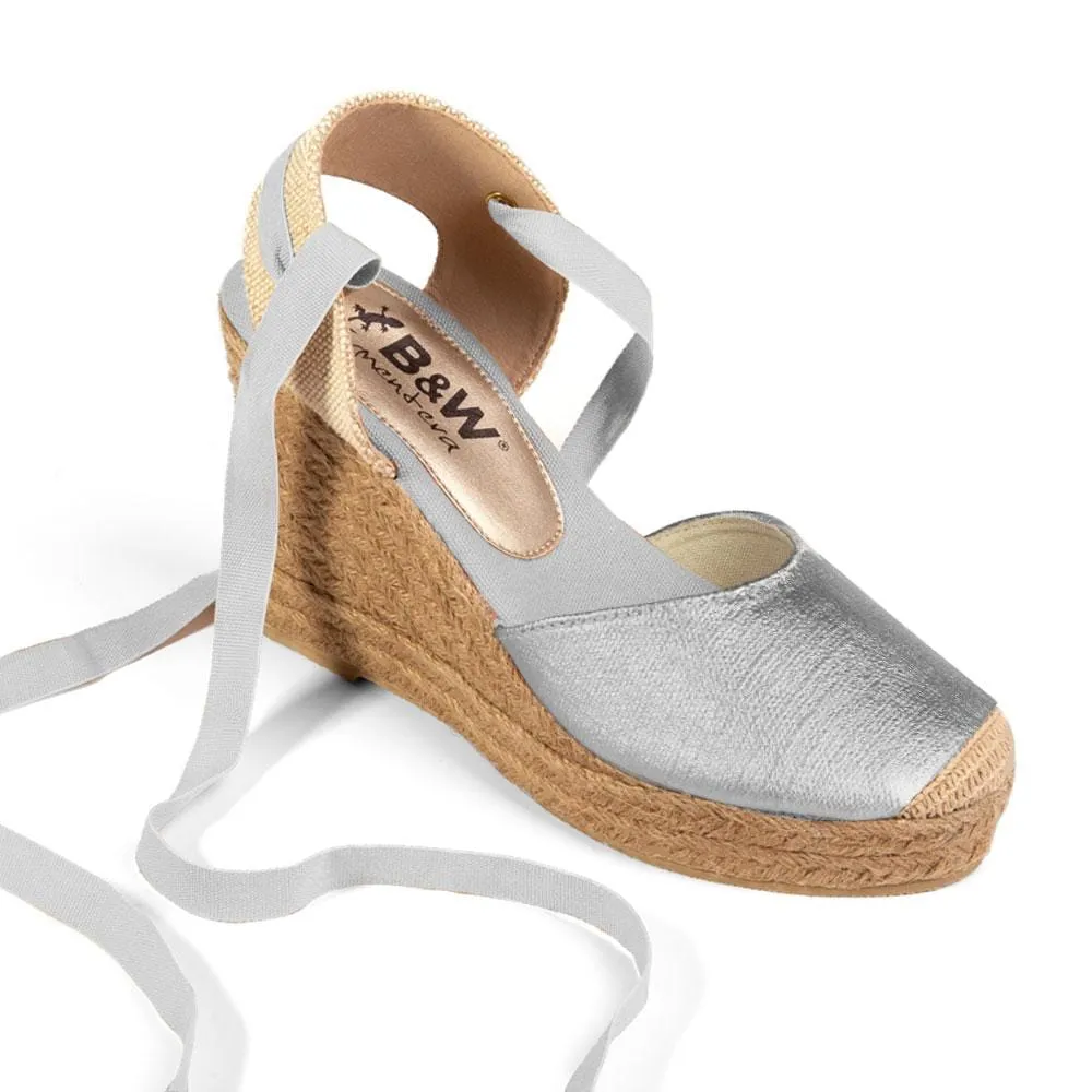 Wedge Shoe Espadrilles Capri Metal Silver