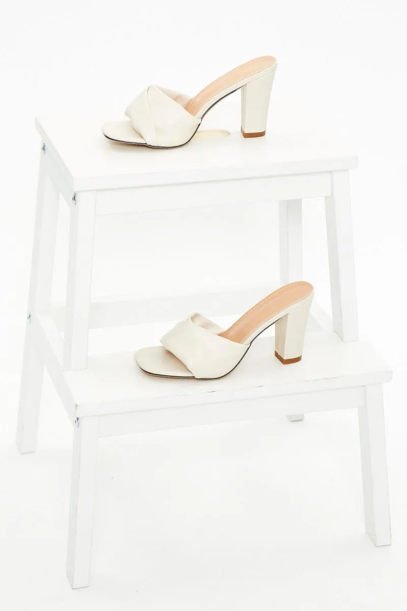 White Faux Leather Mule