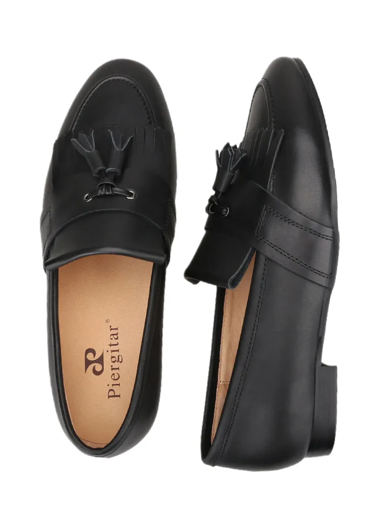 Winter new first-layer calf leather classic tassel loafers exported to Europe and the United States wedding banquet slip-on formal shoes