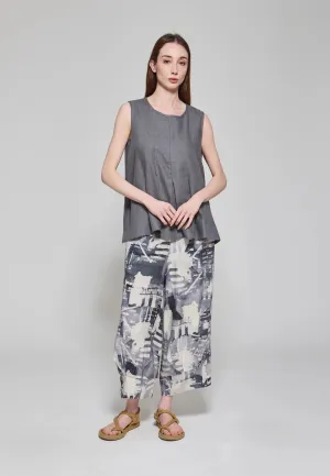 ZELIA – Pleated Linen Top
